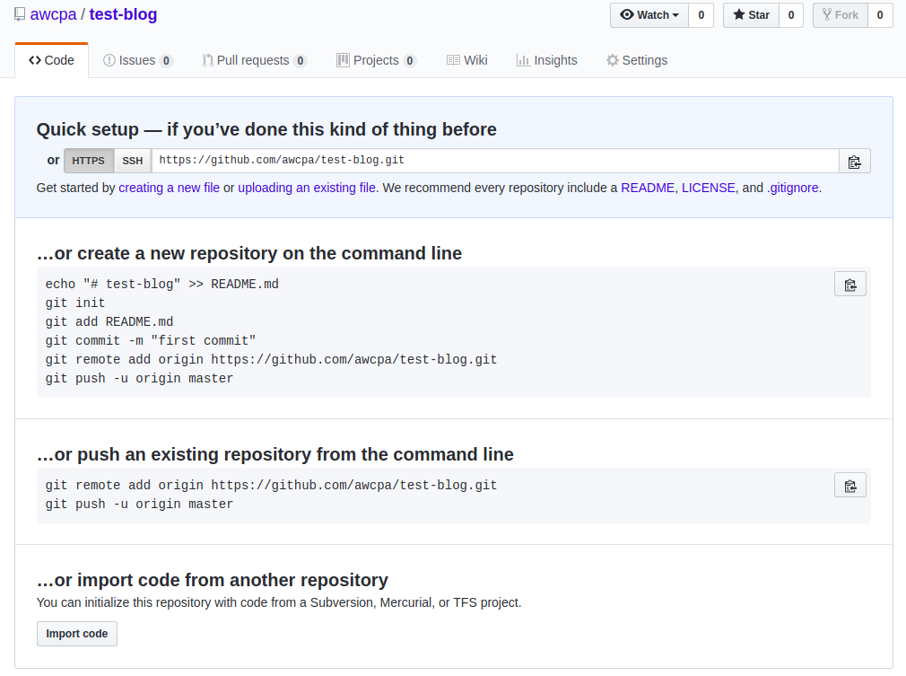 quick setup screenshot